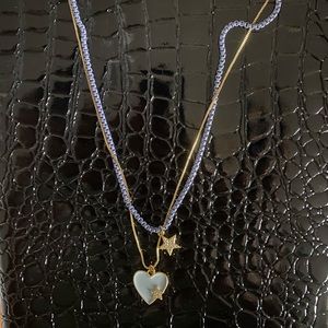 Heart enamel necklace